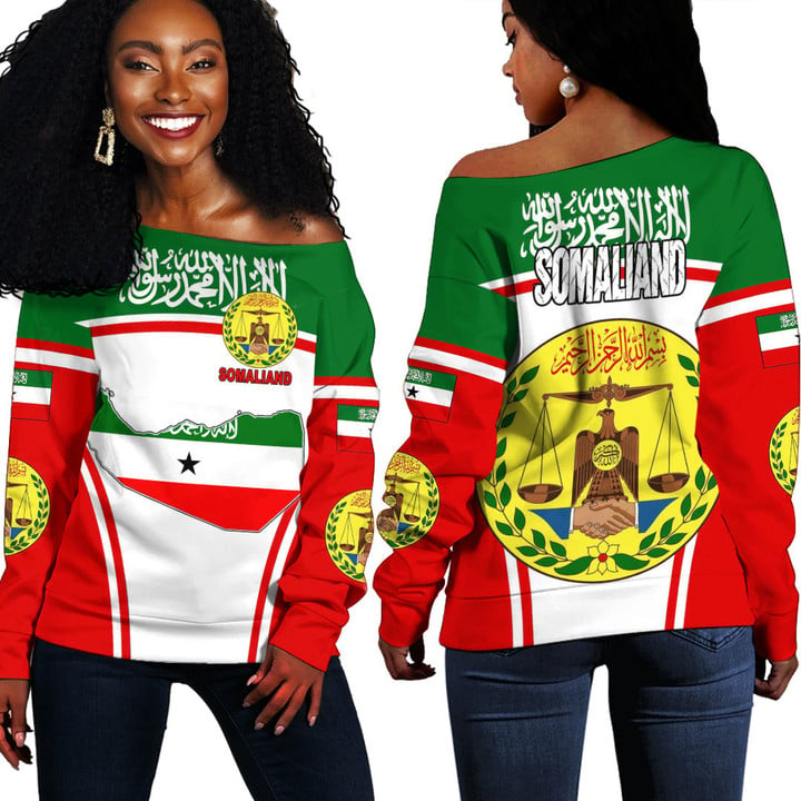 Africa Zone Clothing -  Somaliand Active Flag Off Shoulder Sweater A35