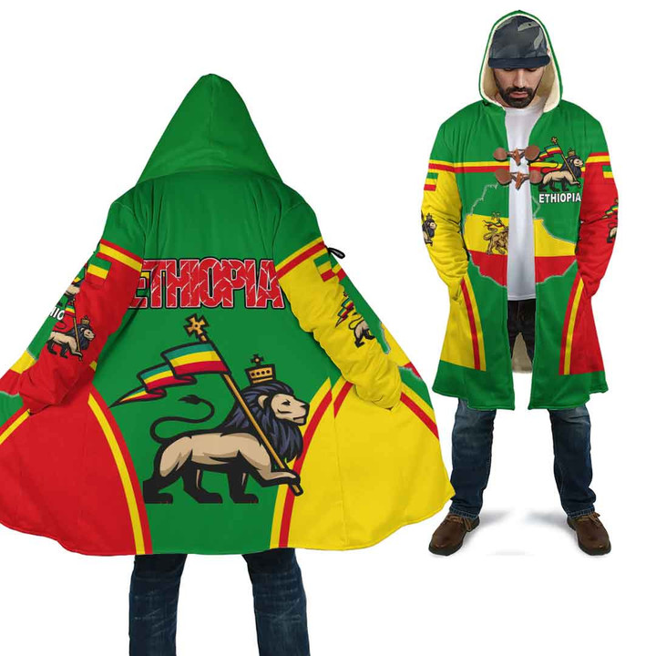 Africa Zone Clothing - Ethiopia Lion Active Flag Cloak A35