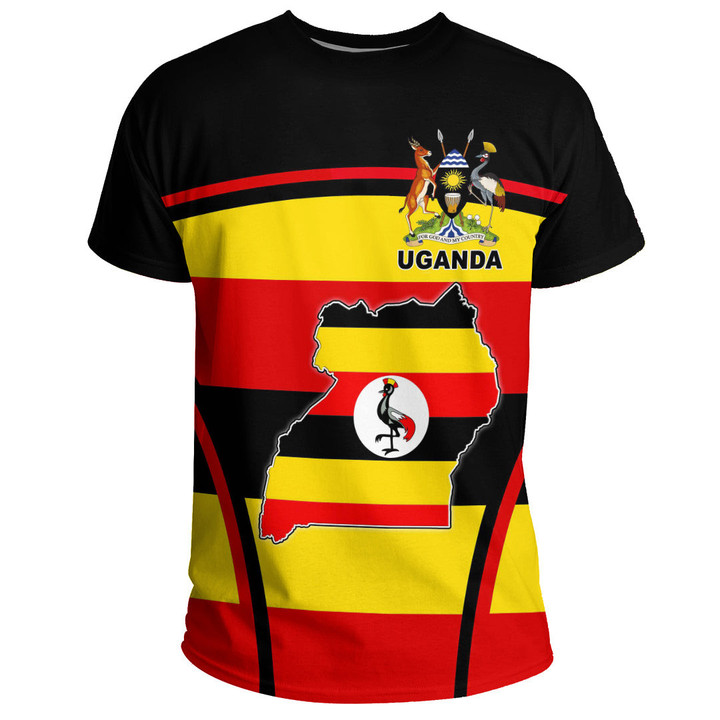 Africa Zone Clothing - Uganda Active Flag T-Shirt A35
