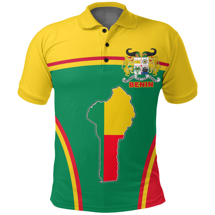 Africa Zone Clothing - Benin Active Flag Polo Shirt A35
