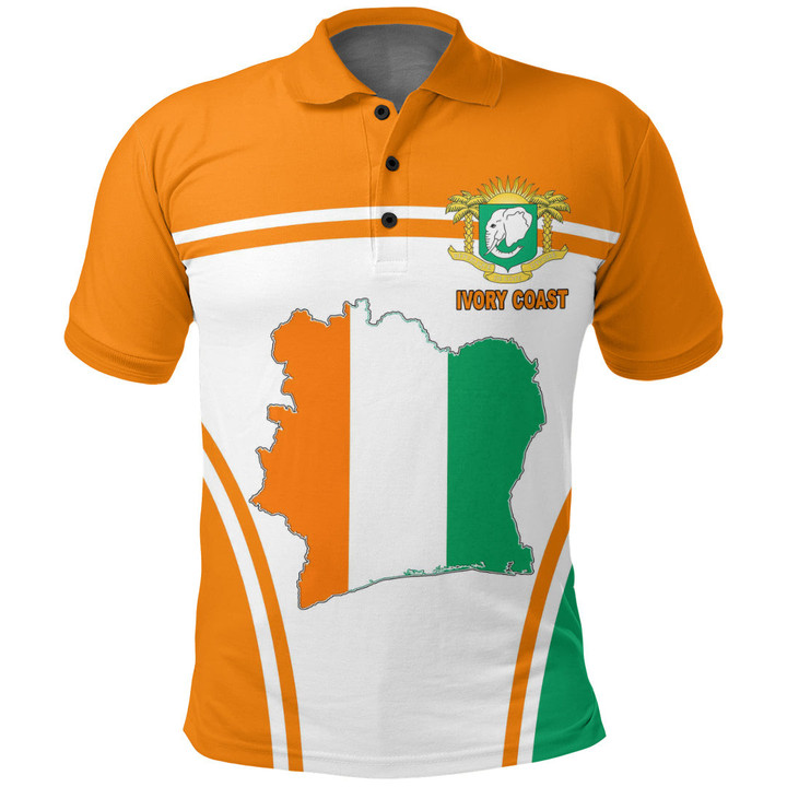 Africa Zone Clothing - Ivory Coast Active Flag Polo Shirt A35