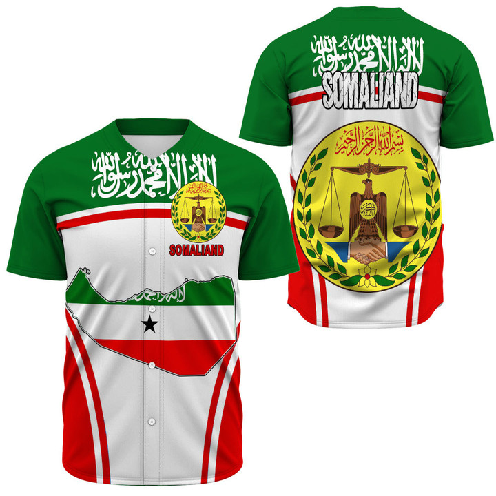 Africa Zone Clothing - Somaliand Active Flag Baseball Jersey A35