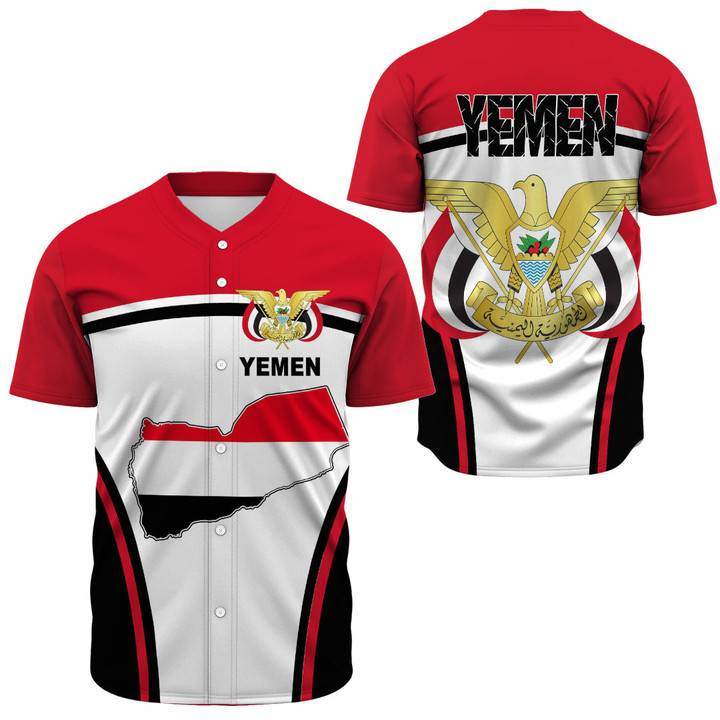 Africa Zone Clothing - Yemen Active Flag Baseball Jersey A35