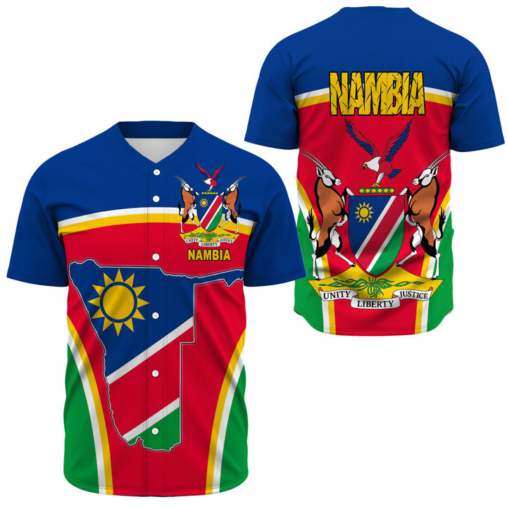 Africa Zone Clothing - Nambia Active Flag Baseball Jersey A35