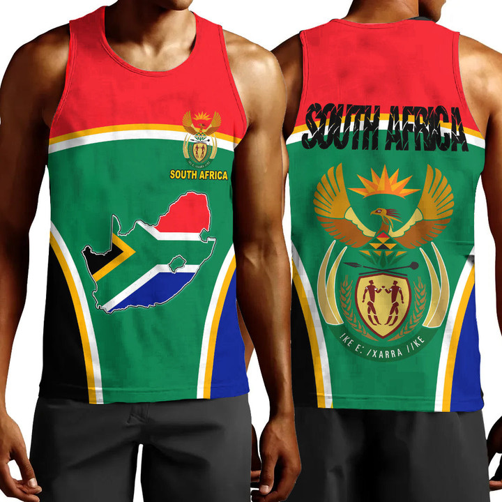 Africa Zone Clothing - South Africa Active Flag Men Tank Top A35
