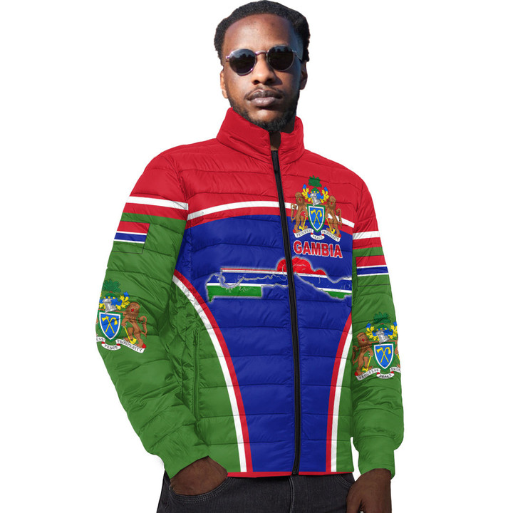 Africa Zone Clothing - Gambia Active Flag Padded Jacket A35