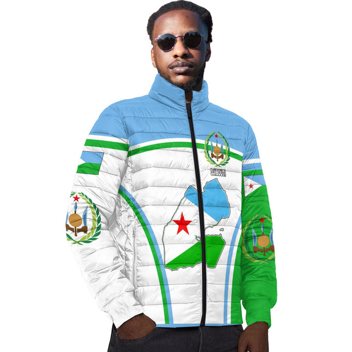 Africa Zone Clothing - Djibouti Active Flag Padded Jacket A35