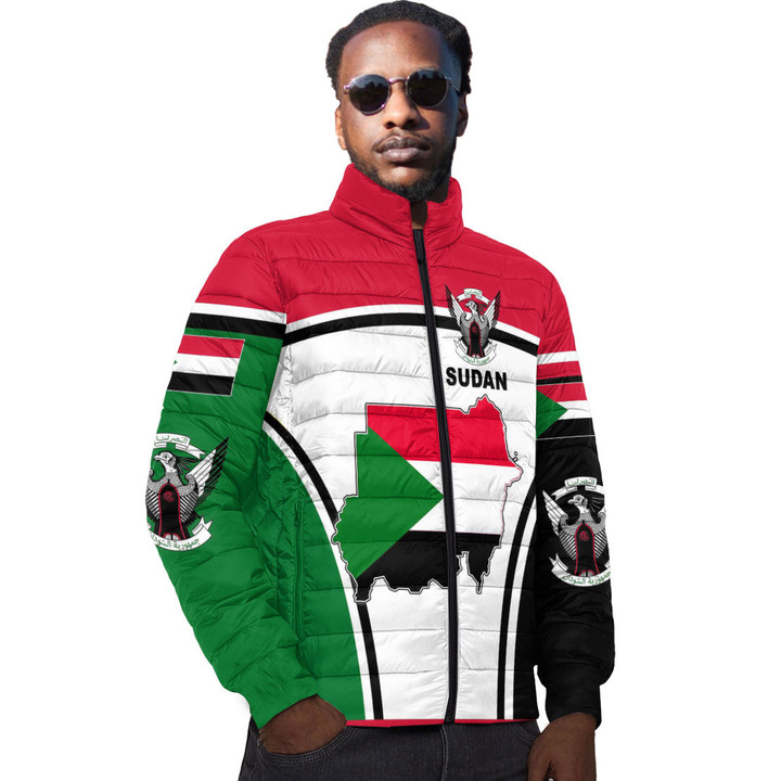Africa Zone Clothing - Sudan Active Flag Padded Jacket A35
