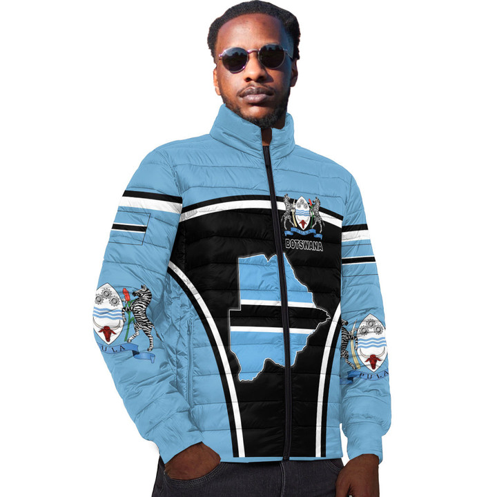 Africa Zone Clothing - Botswana Active Flag Padded Jacket A35