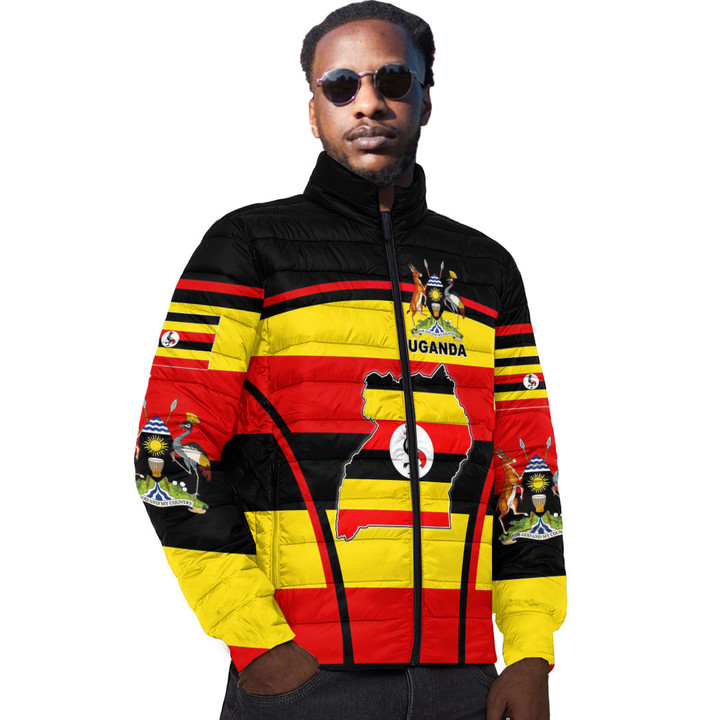 Africa Zone Clothing - Uganda Active Flag Padded Jacket A35