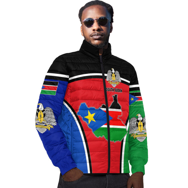 Africa Zone Clothing - South Sudan Active Flag Padded Jacket A35