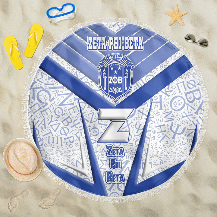 Africa Zone Beach Blanket - Zeta Phi Beta Sporty Style Beach Blanket | africazone.store
