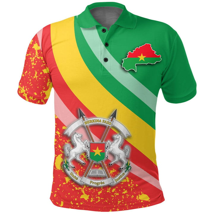 Africa Zone Clothing - Burkina Faso Special Flag Polo Shirt A35