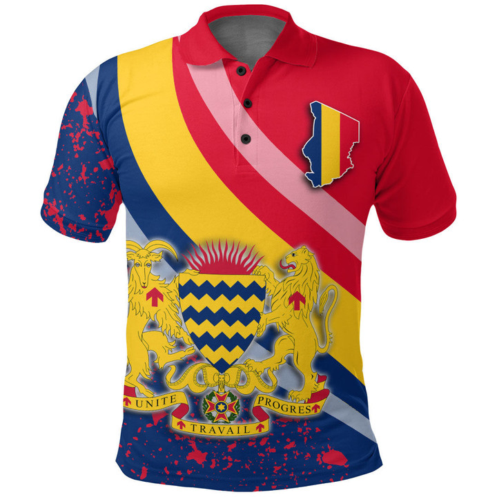 Africa Zone Clothing - Chad Special Flag Polo Shirt A35