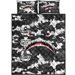 Africazone Quilt Bed Set - Groove Phi Groove Full Camo Shark Quilt Bed Set A7