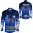 Africazone Clothing - Sigma Gamma Rho Solgan Long Sleeve Button Shirt A35 | Africazone