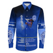 Africazone Clothing - Zeta Phi Beta Motto Long Sleeve Button Shirt A35 | Africazone