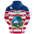 Africa Zone Clothing - Liberia Active Flag Hoodie A35