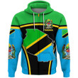 Africa Zone Clothing - Tanzania Active Flag Zip Hoodie A35