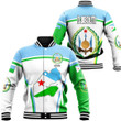 Africa Zone Clothing - Djibouti Active Flag Baseball Jacket A35