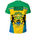 Africa Zone Clothing - Gabon Active Flag T-Shirt A35