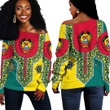 Africa Zone Clothing - Mozambique Dashiki Off Shoulder Sweater A35