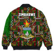 Africa Zone Clothing - Zimbabwe Bomber Jacket Kente Pattern A94