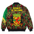 Africa Zone Clothing - Republic of the Congo Bomber Jacket Kente Pattern A94
