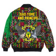 Africa Zone Clothing - Sao Tome and Principe Bomber Jacket Kente Pattern A94
