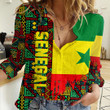 Africa Zone Clothing - Senegal Kente Pattern Women's Casual Shirt A94