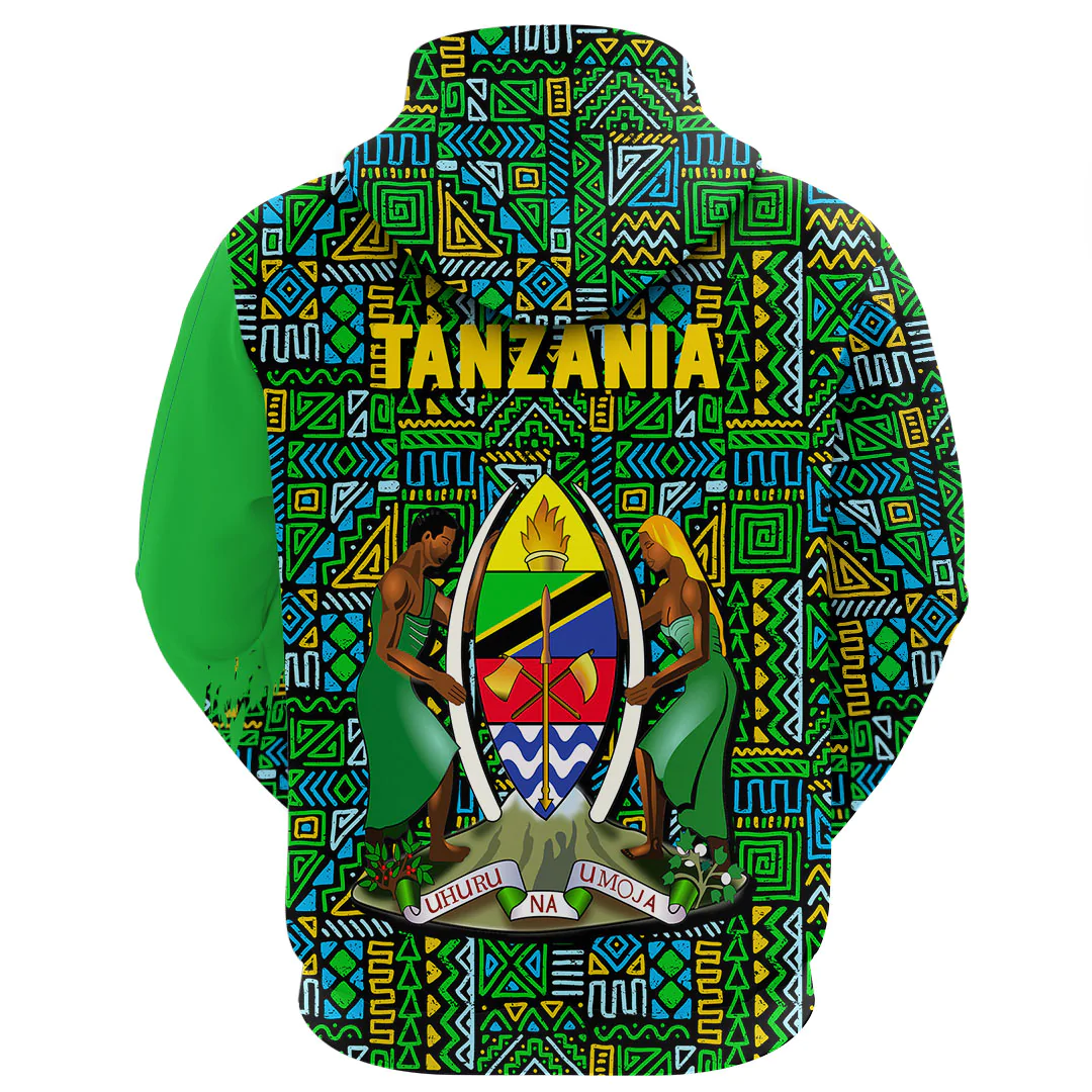 Africa Zone Clothing - Tanzania Kenter Pattern Hoodie A94