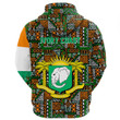 Africa Zone Clothing - Ivory Coast Kenter Pattern Hoodie A94