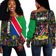 Africa Zone Clothing - Namibia Kente Pattern Off Shoulder Sweater A94