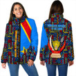 Africa Zone Clothing - Democratic Republic of the Congo Women's Padded Jacket Kente Pattern A94