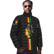 Africazone Clothing - Black History Month Color Of Flag Padded Jacket A95 | Africazone