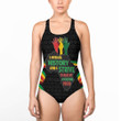 Africazone Clothing - Black History Month Hand Women Low Cut Swimsuit A95 | Africazone