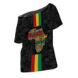 Africazone Clothing - Black History Month Map Off Shoulder T-Shirt A95 | Africazone