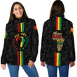 Africazone Clothing - Black History Month Map Women Padded Jacket A95 | Africazone