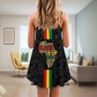 Africazone Clothing - Black History Month Map Strap Summer Dress A95 | Africazone