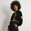 Africazone Clothing - Black History Month Map Croptop Hoodie A95 | Africazone