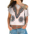 Africa Zone Clothing - Africa Dashiki Neck - One Shoulder Shirt A95 | Africa Zone