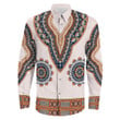 Africa Zone Clothing - Africa Dashiki Neck - Long Sleeve Button Shirt A95 | Africa Zone
