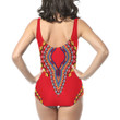 Africa Zone Clothing - Neck Dashiki Africa - Women Low Cut Swimsuit A95 | Africa Zone