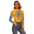 Africa Zone Clothing - Neck Africa Dashiki - Women's Stretchable Turtleneck Top A95 | Africa Zone