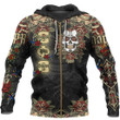 1sttheworld Clothing - Groove Phi Groove Oldschool Tattoo Style - Skull and Roses - Zip Hoodie A7 | 1sttheworld