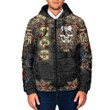 1sttheworld Clothing - Groove Phi Groove Oldschool Tattoo Style - Skull and Roses - Hooded Padded Jacket A7 | 1sttheworld