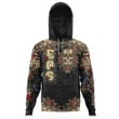 1sttheworld Clothing - Order of the Eastern Star Oldschool Tattoo Style - Skull and Roses - Hoodie Gaiter A7 | 1sttheworld