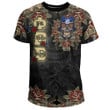 1sttheworld Clothing - Phi Beta Sigma Oldschool Tattoo Style - Skull and Roses - T-shirt A7 | 1sttheworld