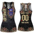 1sttheworld Clothing - Sigma Gamma Rho Oldschool Tattoo Style - Skull and Roses - Hollow Tank Top A7 | 1sttheworld