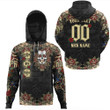 1sttheworld Clothing - Groove Phi Groove Oldschool Tattoo Style - Skull and Roses - Hoodie Gaiter A7 | 1sttheworld